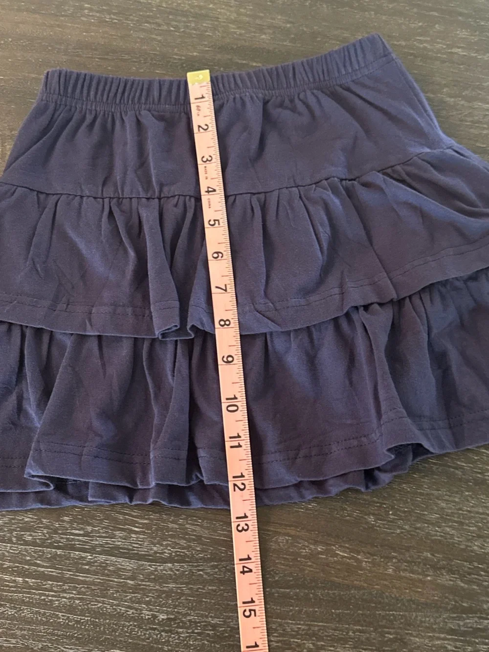 OFC Girls 7 Navy Ruffle Skort